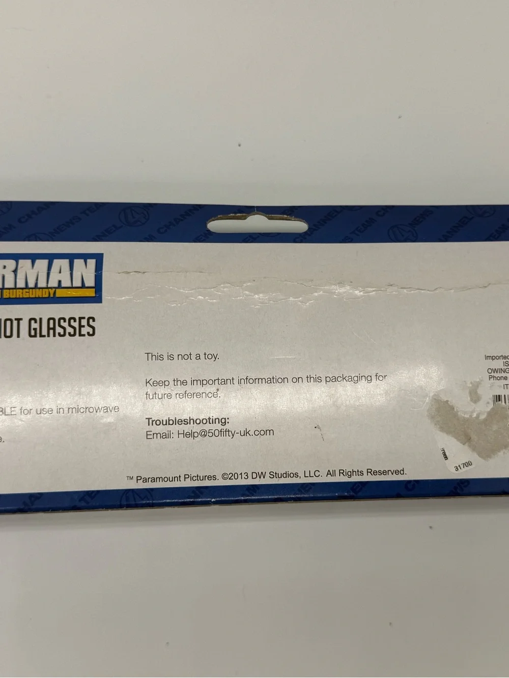 Anchorman Brick Tamland Quote Glass - Clear